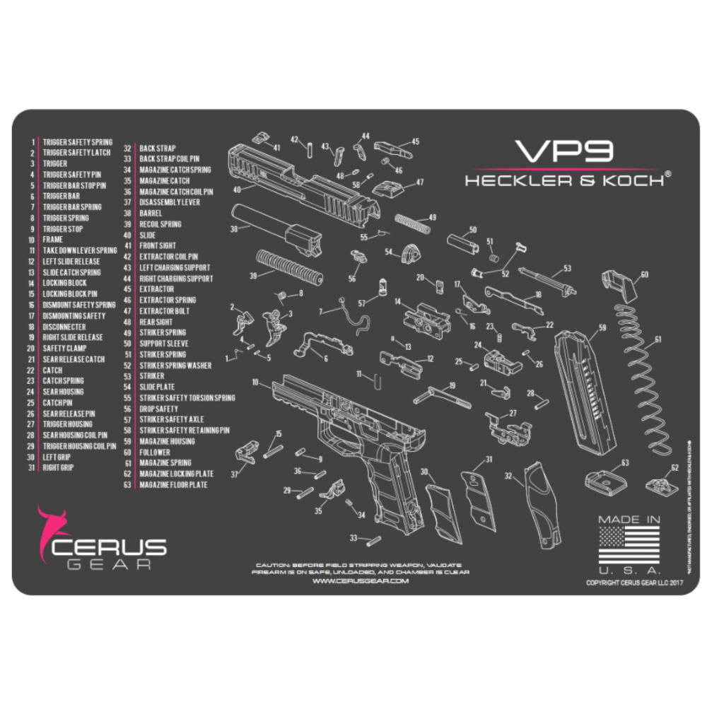 Cleaning Equipment Cerus Gear 4.50" HK VP9 SCHEMATIC GRAY/PINK • Model: 4.50"